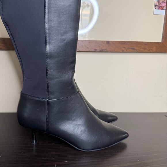 Kenneth Cole Blossom 50 Leather Knee High Kitten Heel Stretch Boots Womens 7.5 - Picture 4 of 11